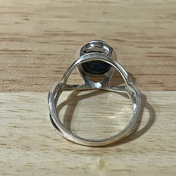 925 STERLING SILVER LAPIS LAZULI GEMSTONE RING SIZE 9 - Picture 4 of 9